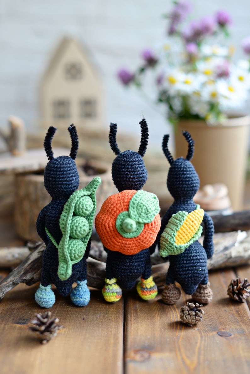 Amigurumi PATTERN Ant Beetle Caterpillar Crochet Insect Animal Toy ...