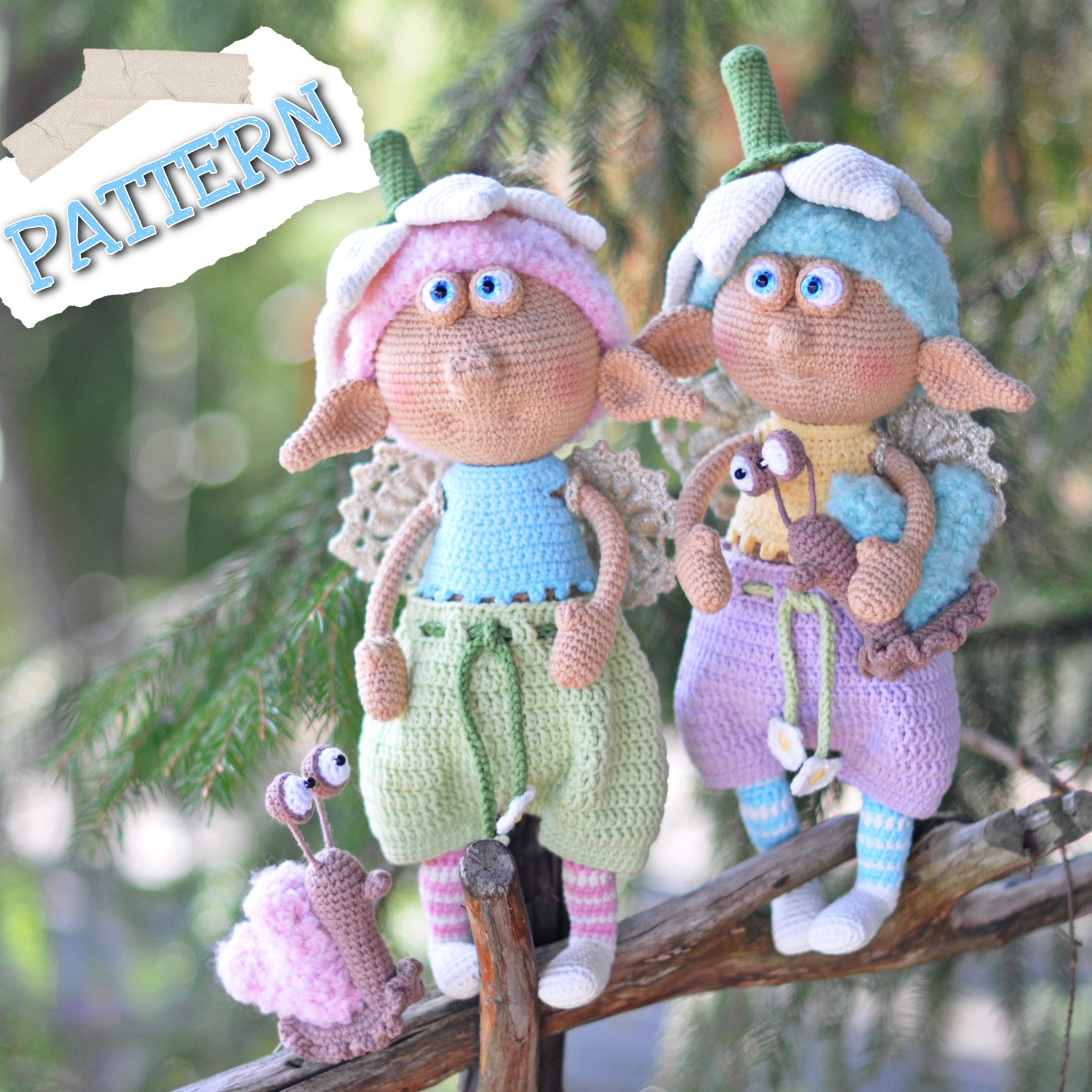 Amigurumi PATTERN Elf, Elves, Angel, Crochet Doll, Stuffed Gnome ...