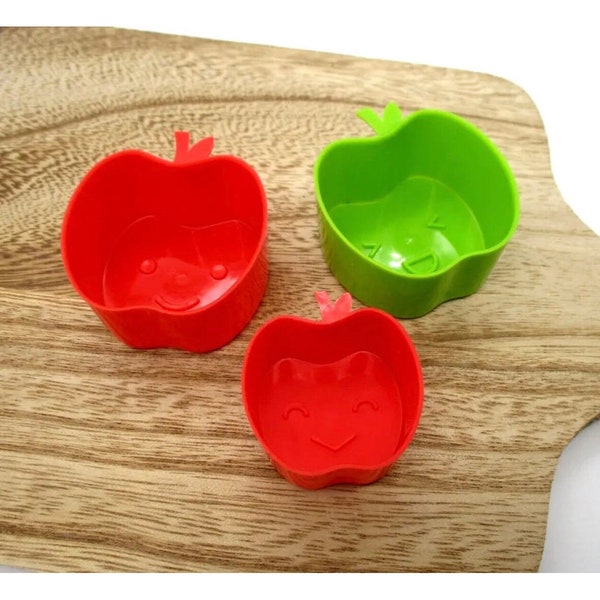 Mini Apple Shaped Silicone Cups- Lunch Divider Cups- Bento Box Silicone Cups- Set of 3!