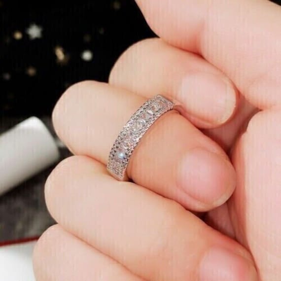 2 Ct Princess Cut Diamond Ring Channel Set Engagement Ring 14k 