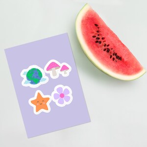 CUTE summery 4-piece sticker sheet