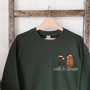 Custom Christmas Bunny Rabbit Sweatshirt for bunny mom rabbit breed sweatshirt Santa hat pet gift Christmas sweater bunny mama custom name