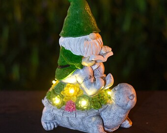 Elf Elderly Decoration Outdoor Solar Lamp Turtle Meat