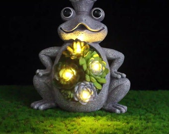 Solar Landscape Lamp Crown Meat Frog Resin Decoration Outdoor