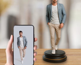 Figura 3D personalizada a partir de una foto: escultura personalizada para papá.
