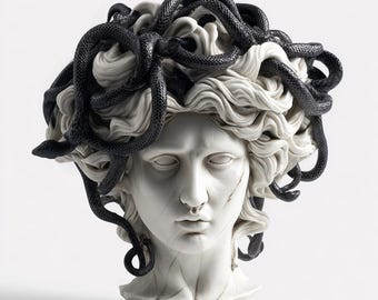 Escultura decorativa personalizada inspirada en la mitología griega para interiores modernos.