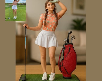 Regalos para amantes del golf: Figura personalizada de golfista a partir de una foto.