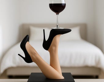 Escultura de patas de copa de vino: Decoración minimalista de resina / Arte de pared