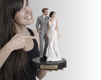 Figura de pareja personalizada a partir de una foto: recuerdo de lujo personalizado, detalles pintados a mano.