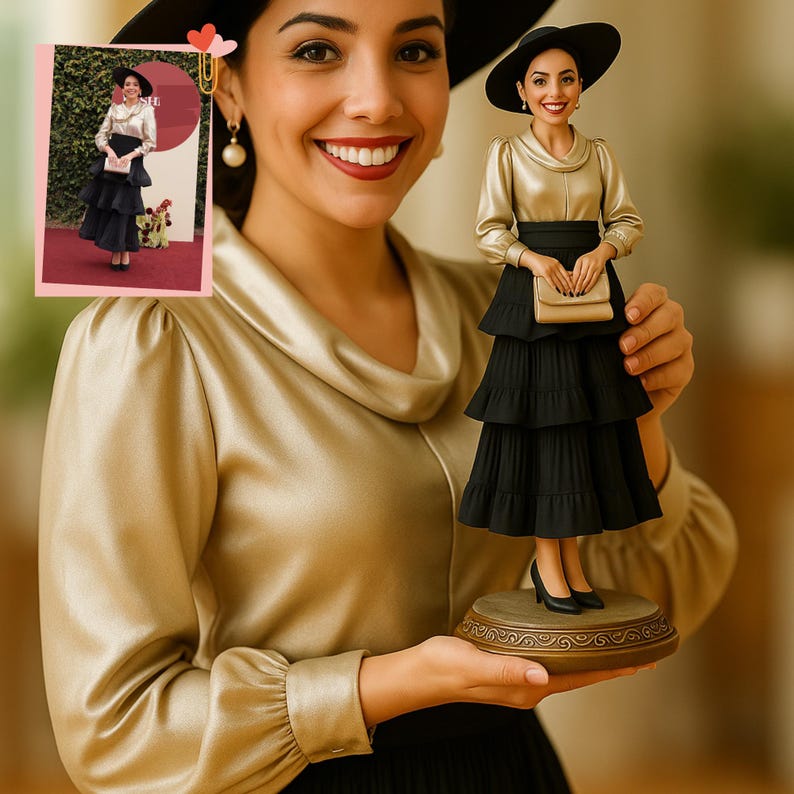 Custom Figurine from Photo: Personalized Sculpture, Tabletop Decor image 1