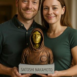 Crypto Art,  Gift for Crypto Lovers, Gift for Bitcoin lovers,Satoshi Nakamoto sculpt( UnOfficial Replica) / Home decor/ Crypto Collectibles