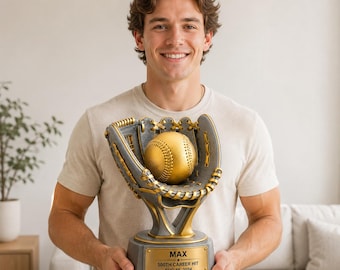 Exhibidor de pelotas de béisbol / Premio de béisbol de 30 cm (12") / Personalizado / Grabado personalizado / Soporte para pelotas de juego / Trofeo de pelota de jonrón