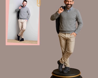 Regalo de San Valentín para él: figura personalizada realista a partir de fotos.