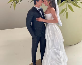 Adorno personalizado para tarta de boda: Figura de pareja de lujo de alta calidad a partir de tu foto.