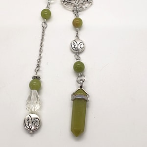 Péndulo - Colgante de péndulo personalizado, adivinación del péndulo radiestesia, árbol y colgante de hoja verde