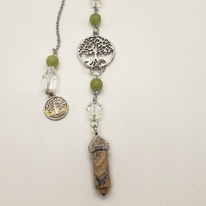 Péndulo - Colgante de péndulo personalizado, adivinación del péndulo radiestesia, colgante de árbol, marrón jaspe, verde