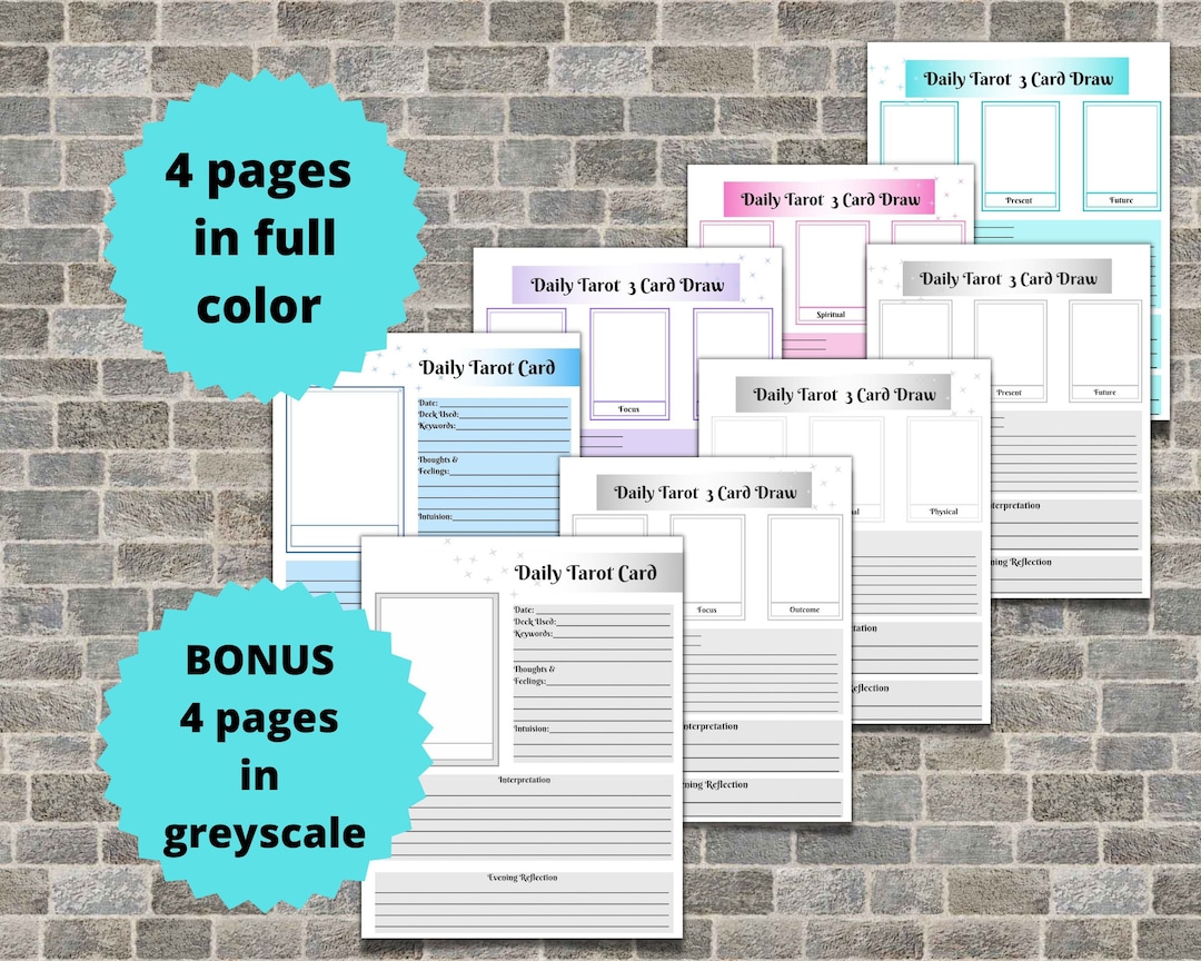 8 Page Daily Tarot Card Pull Daily Tarot Spread 8 Page Etsy