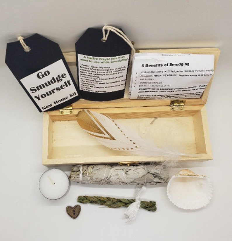 Smudge Box Smudge Kit Go Smudge Yourself New Home Kit Sage, Sweet Grass,palo Santo ...
