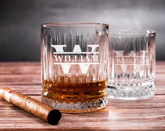 Personalized Whiskey Glass, Engraved Whiskey Glasses with Gift Box, Groomsman Gifts, Wedding Gifts, Gift for Dad, Gifts for Whiskey Lovers