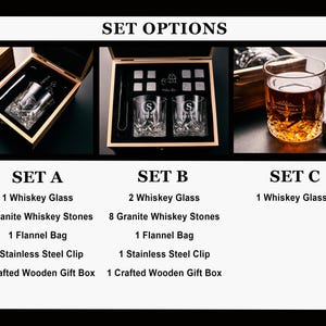 Personligt whiskyglasset med trälåda, graverat whiskyglas, whiskysten, present till marskalken, present till pojkvän, födelsedagspresent till honom bild 3