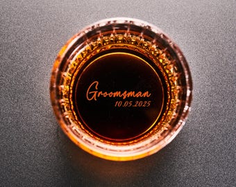 Personalized Whiskey Glass Gift, Groomsmen Whiskey Glass, Groomsman Gift, Best Man Gift, Gifts for Dad, Husband Gift, Christmas Gift for Him