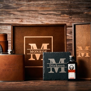Personalized Groomsmen Gift Box, Custom Wooden Gift Box, Engraved Cigar Gift Box, Groomsmen Proposal, Best Man Gift, Wedding Gift