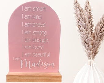 Personalised affirmations sign | Kids Affirmations Board | Kids Mindfulness | I am affirmations | Positive Affirmations Plaque | Kids Decor