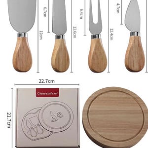 Tábua de Queijos e Conjunto de Facas Personalizados em Madeira / Conjunto de Tábua de Queijos Sob Medida / Presente de Casamento Personalizado / Presente de Boas-Vindas / Presente de Aniversário imagem 9
