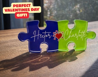 Custom Puzzle Name Sign Valentines Day, Romantic Gift for Her, Personalised Love Keepsake, Couple Home Decor, Customised Gifts for Couples