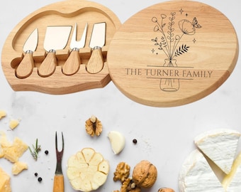 Personalised Wooden Cheese Board & Knife Set / Custom Cheese Board Set / Personalised Wedding Gift / Housewarming Gift / Anniversary Gift