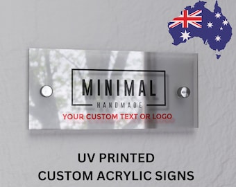 Custom Acrylic Business Logo Sign: UV Printed Office Decor