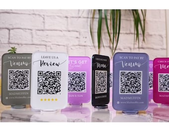Mini QR Code Display Sign Social Media QR Code | Salon Sign | Beauty Sign | Hairdressers Beautician Sign