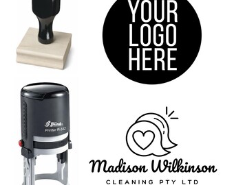 Custom Personalised Logo Stamp Business Rubber Self Inking, Wood Handle Stamper. Branding Stamp for Packaging Office Small Business