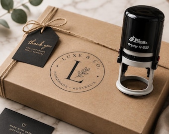 Circle Custom Round Logo Stamp, Self-Inking Business Branding Stamp (17-52mm)