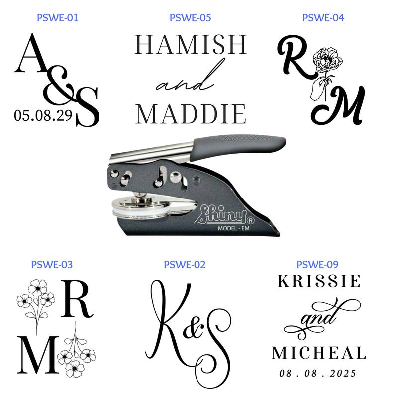 Custom Monogram Wedding Embosser -custom Wedding Embosser Stamp ...