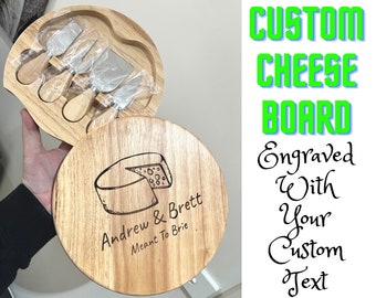 Meant To Brie Personalised Custom Wooden Cheese Board & Knife Set Custom Cheese Board Set Housewarming Anniversary Gift Realtor Closing Gift