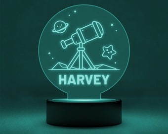 Personalized Space Night Light | Kids Room Decor, Custom Name