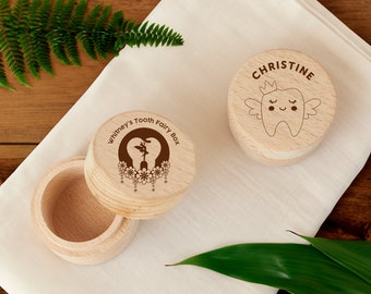 Natural Wood Personalised Tooth Fairy Box | Engraved | Keepsake | Money | Children | Teeth | Gift Idea | Present