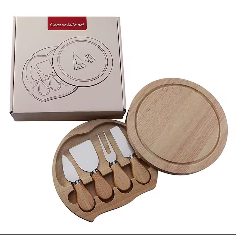 Tábua de Queijos e Conjunto de Facas Personalizados em Madeira / Conjunto de Tábua de Queijos Sob Medida / Presente de Casamento Personalizado / Presente de Boas-Vindas / Presente de Aniversário imagem 10