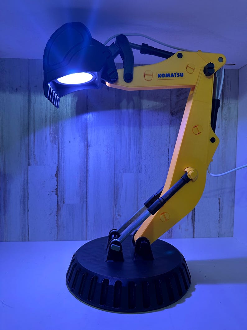 Excavator arm lamp with remote- Cat/Caterpiller, John Deere, Bobcat, Komatsu, & Kubota. 3D Print. Komatsu