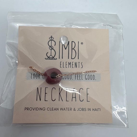 SIMBI Elements Rose Gold Tone Chain Necklace Clay… - image 5