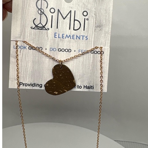 Simbi Elements Coconut Heart Pendant Necklace Gol… - image 3