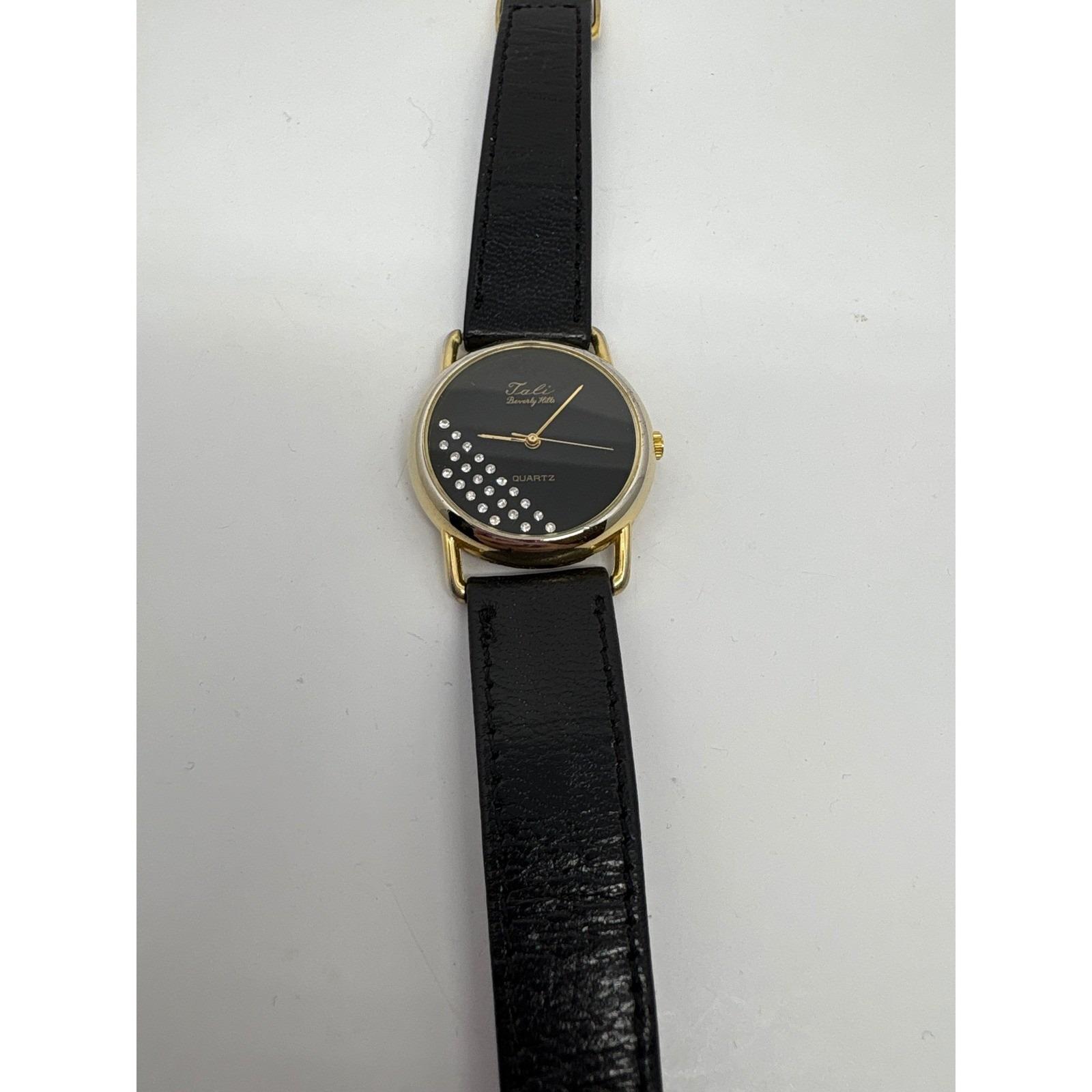 Tali Beverly Hills Watch quartz Roman Numerals Vintage 1980s Tali Beverly Hills Watch Rhinestone Accent Gold Tone  main image 2