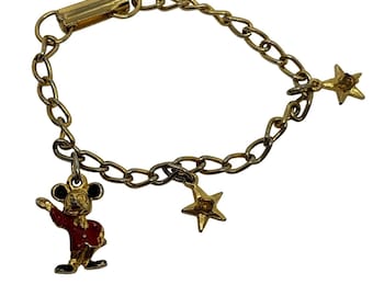 1970/1980s Disney Mickey Mouse Charm Bracelet Walt Disney Souvenir Disneyland