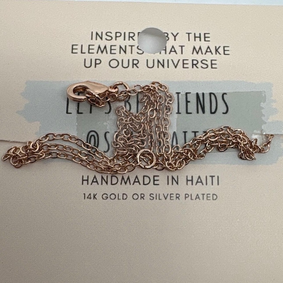 SIMBI Elements Rose Gold Tone Chain Necklace Clay… - image 3
