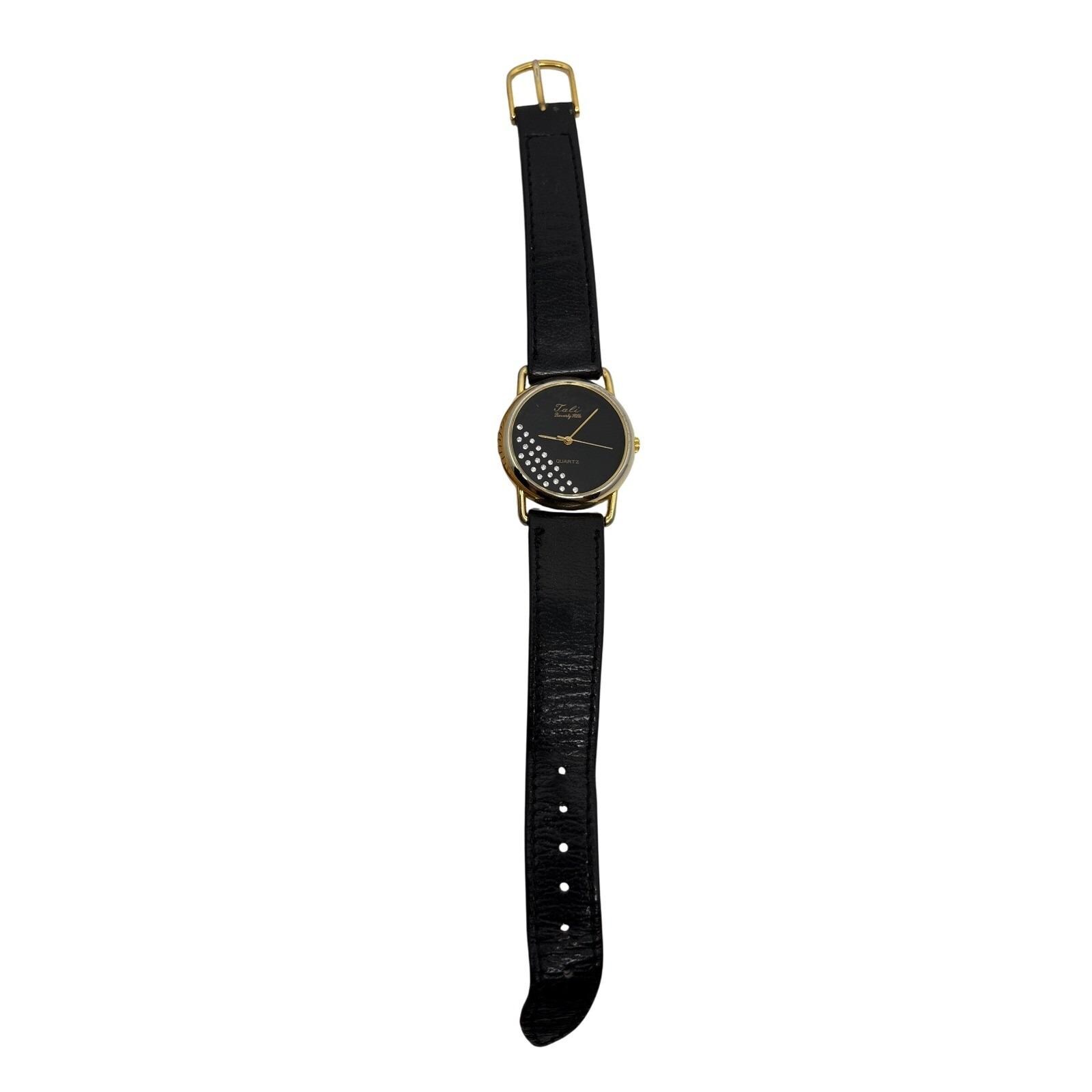 1980s Tali Beverly Hills Watch Rhinestone Accent Gold Tone  display picture 1