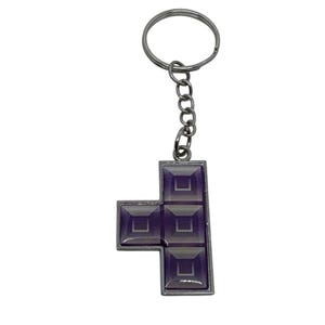 Tetris Sega Purple T Block Keychain Video Game Collectible Key Ring