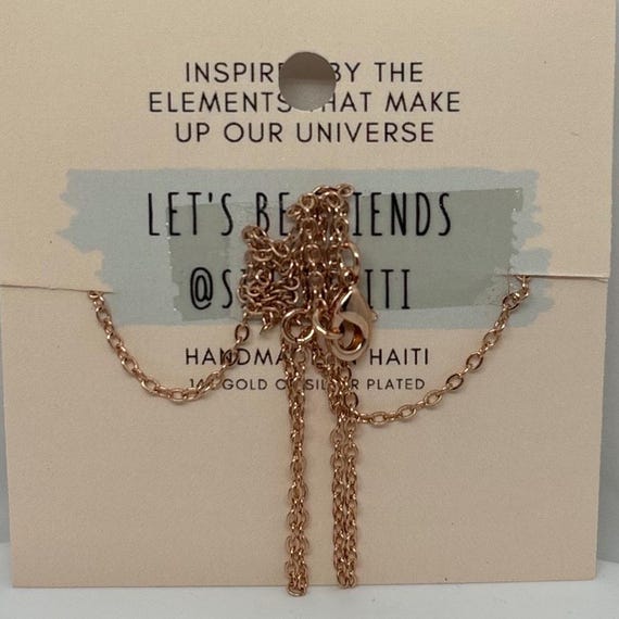 SIMBI Elements Rose Gold Tone Chain Necklace Clay… - image 2