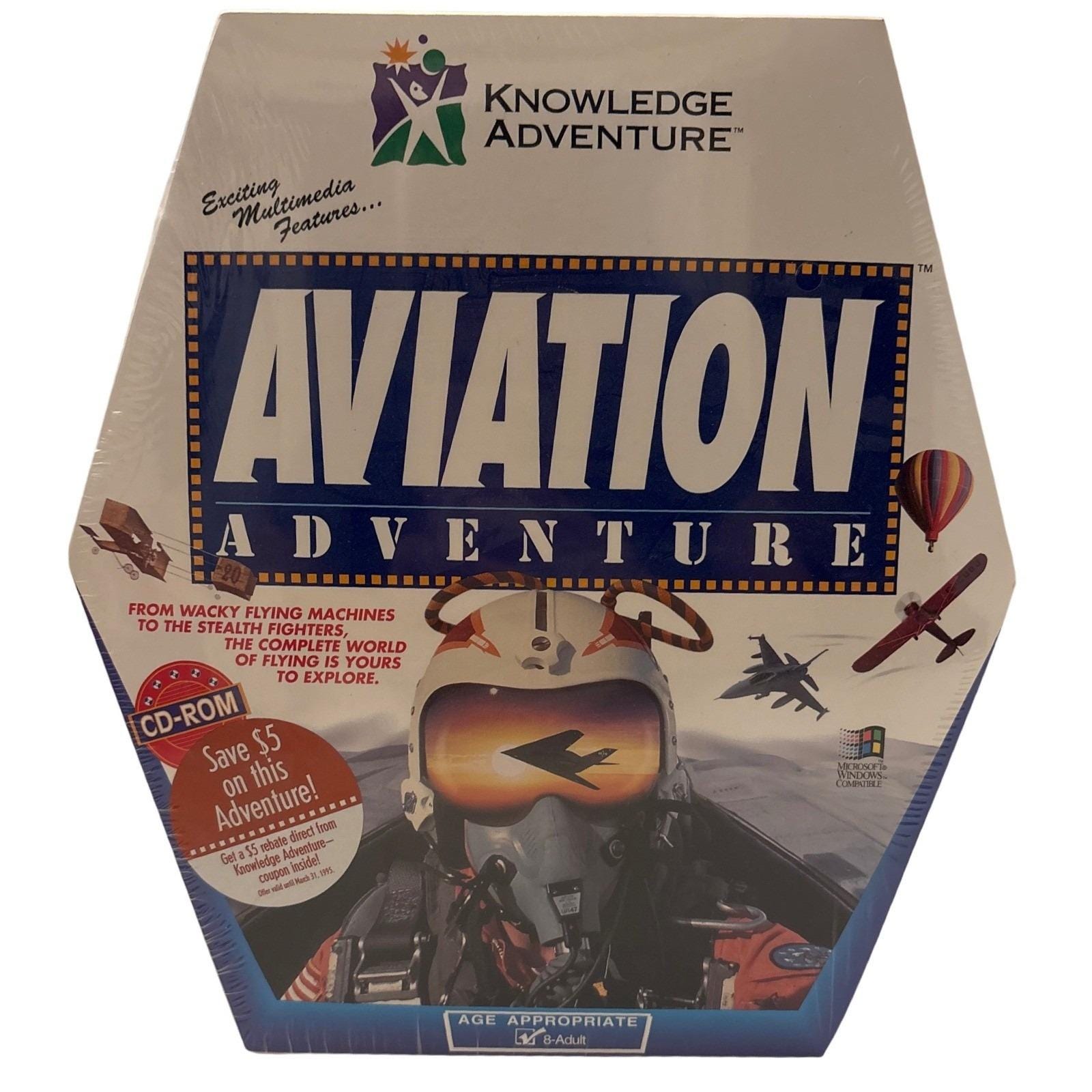 Knowledge Adventure Aviation Adventure PC Cd-rom Game Sealed 1994