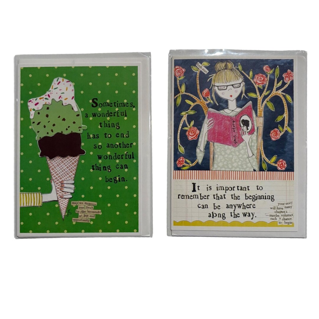 2 Curly Girl Design Stationery Greeting Cards Inspirational Quotes ...